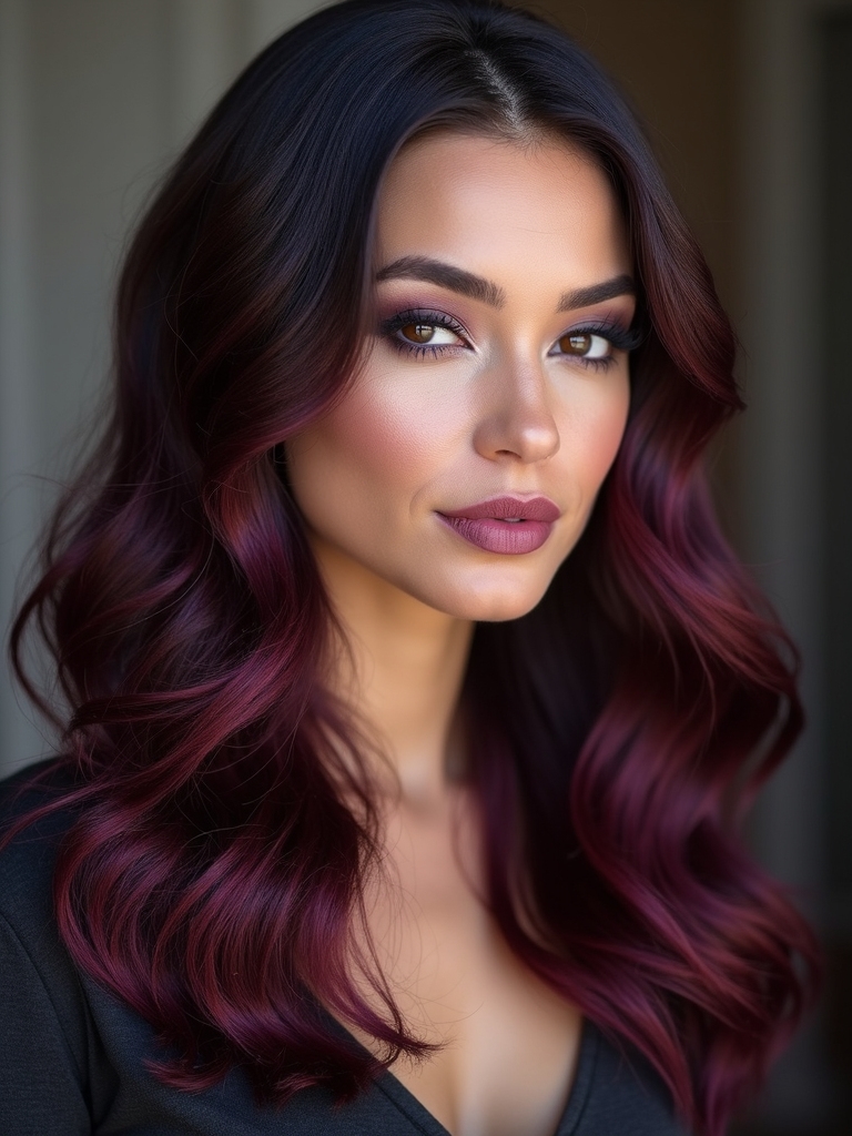 ashy black cherry elegance