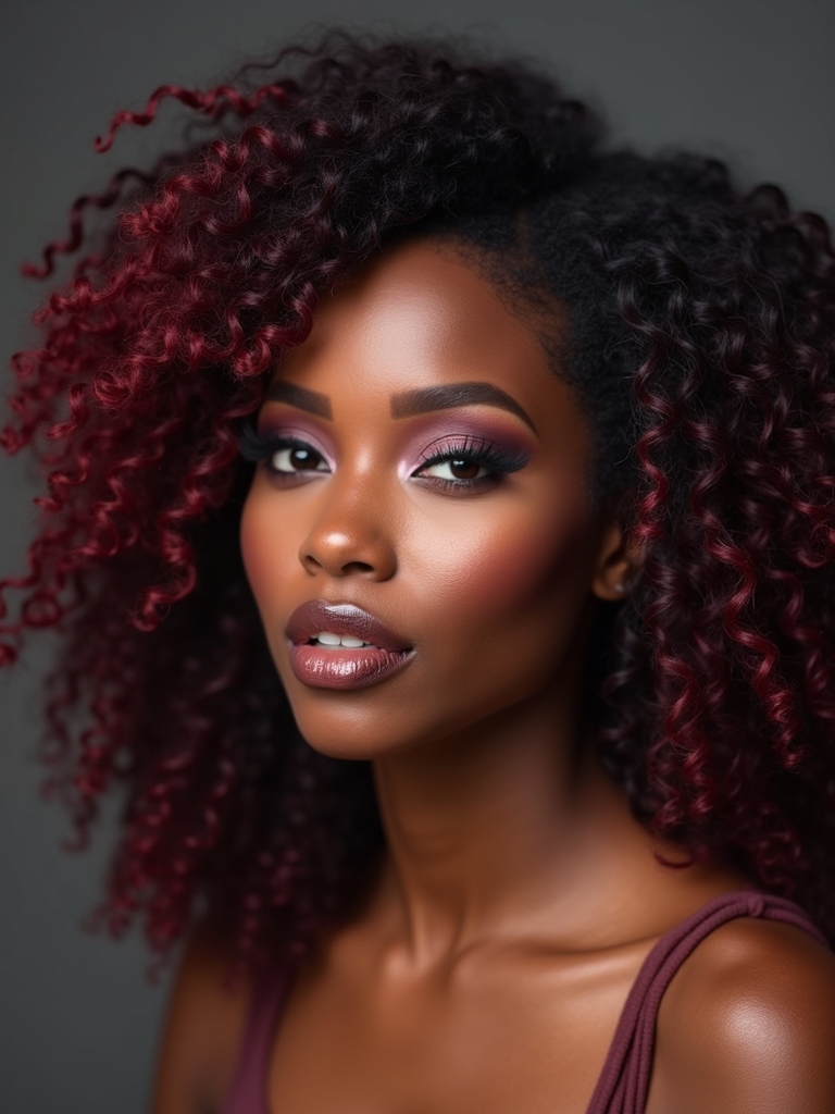 black cherry hair accents
