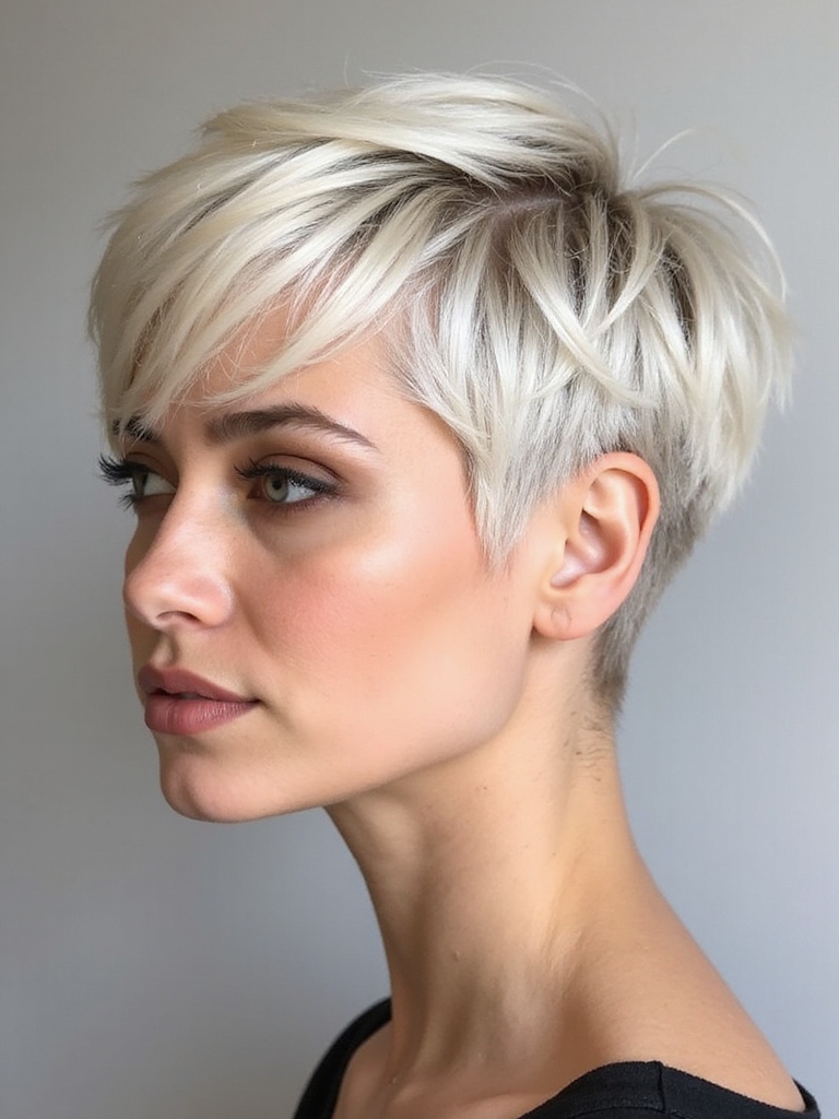 blonde balayage pixie transformation