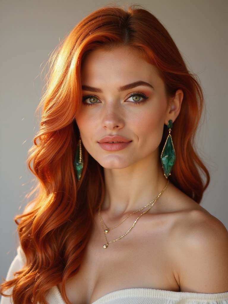 bold accessories for red hair