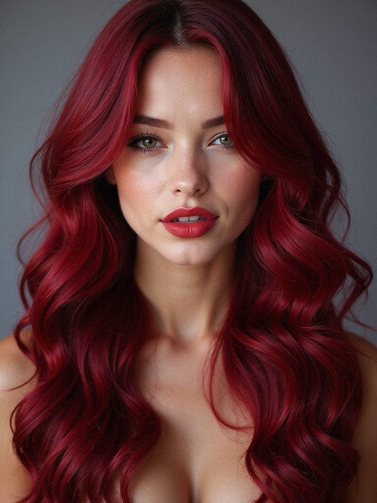 bold dark red streaks