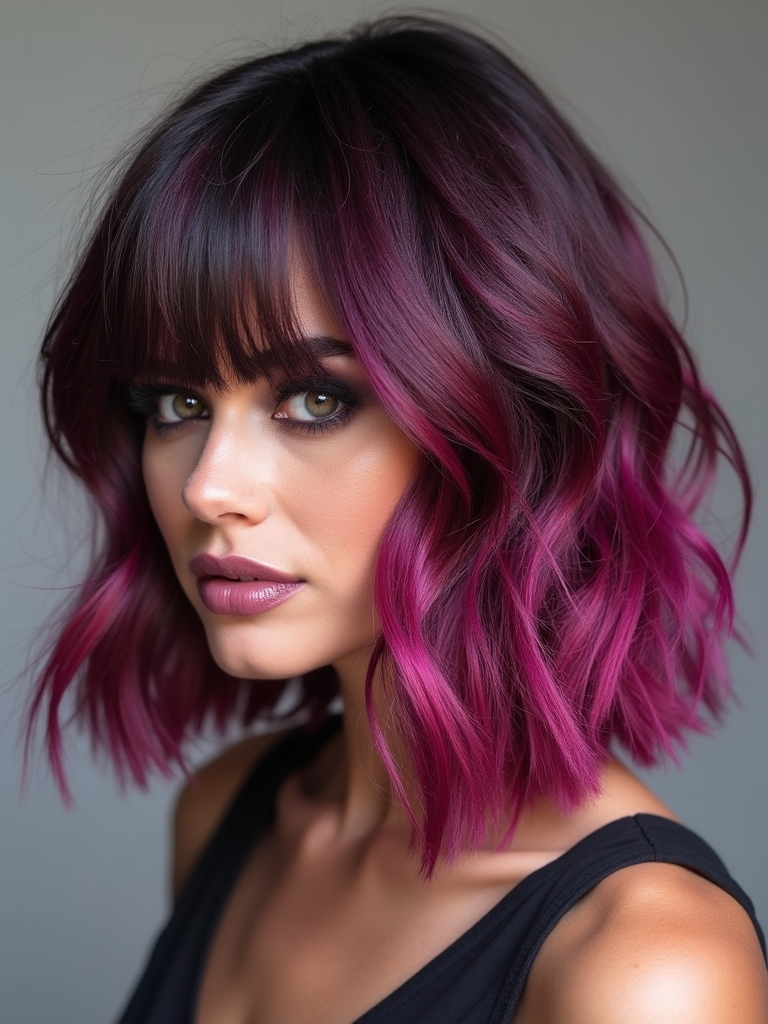 bold pink hair streaks