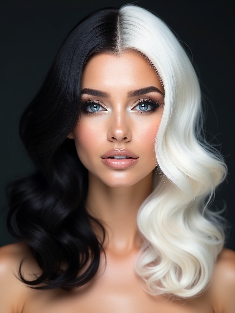 bold yin yang hairstyle expression