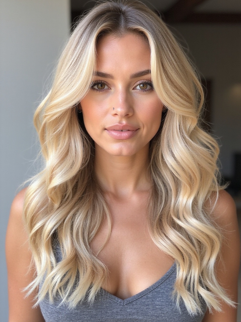 creamy blonde beach waves