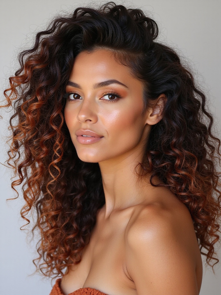 curly hair highlight colors