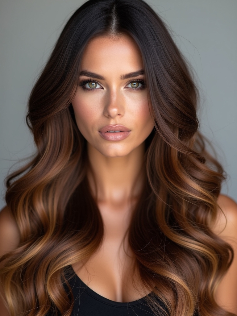 dimensional chocolate balayage elegance