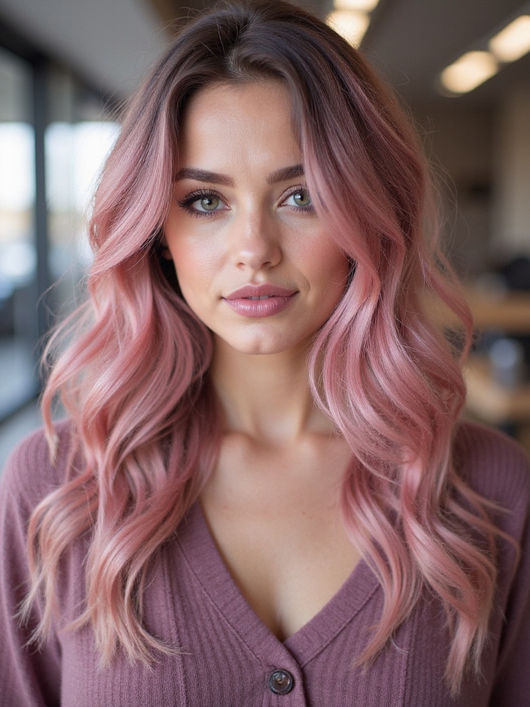 dreamy dusty rose hairstyle