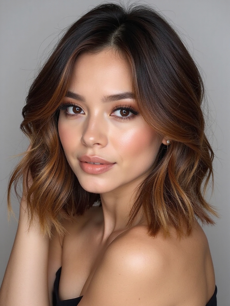 dynamic golden brown highlights