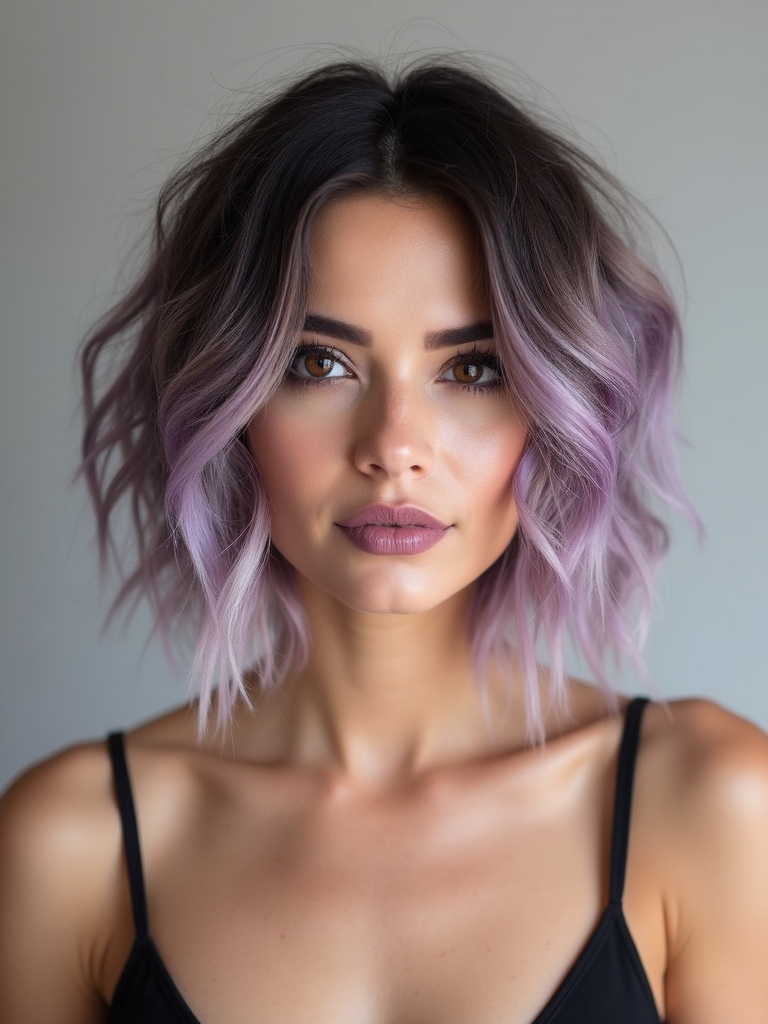 ethereal dusty lavender highlights
