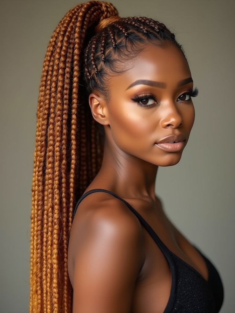 honey caramel braided styles