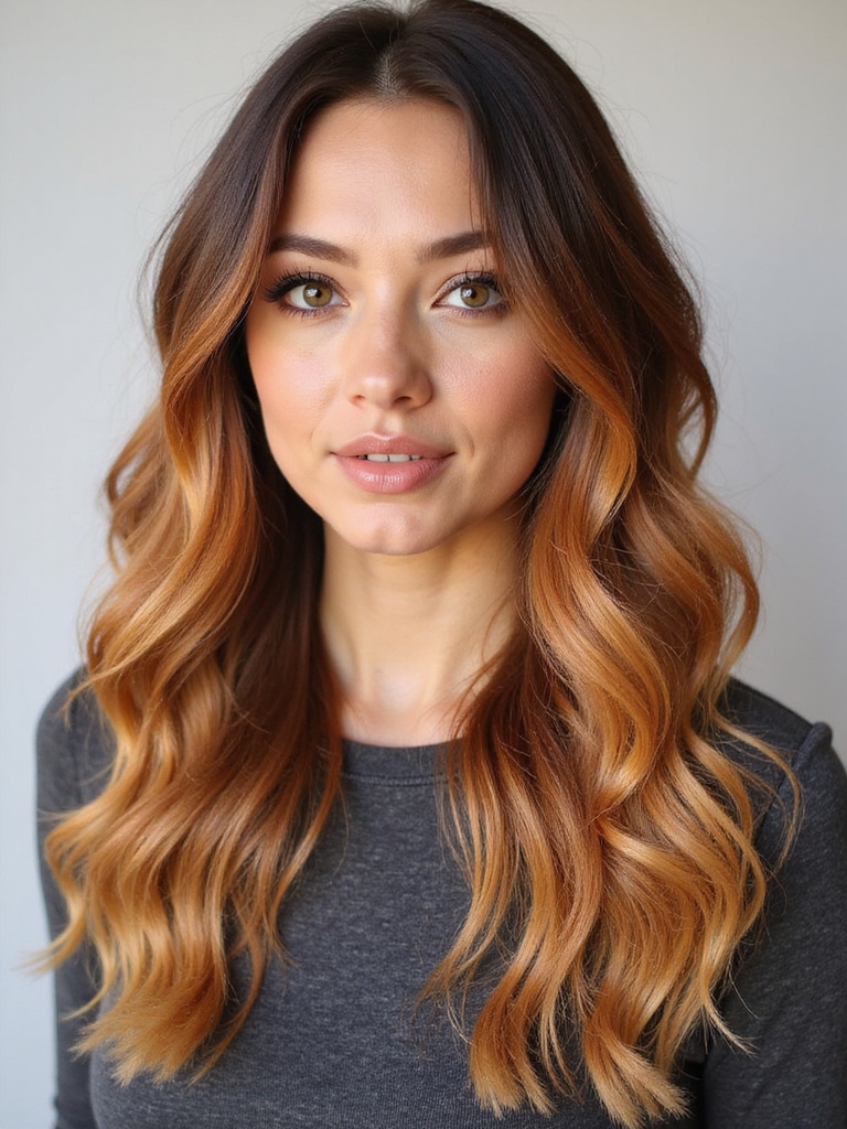honey caramel ombre transformation
