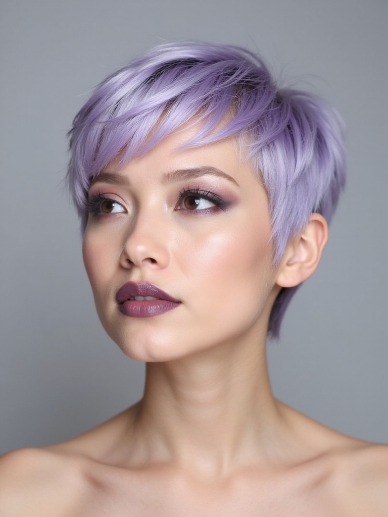 lavender pixie cut transformation