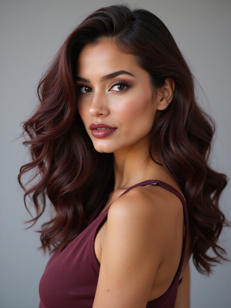 luxurious mahogany hair color