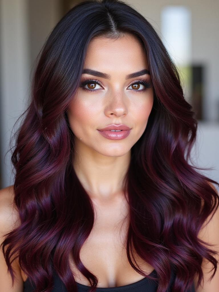 multi tonal black cherry hair