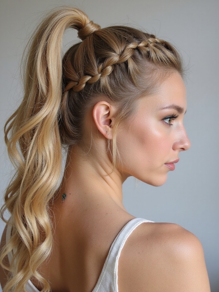 playful braided ponytail elegance