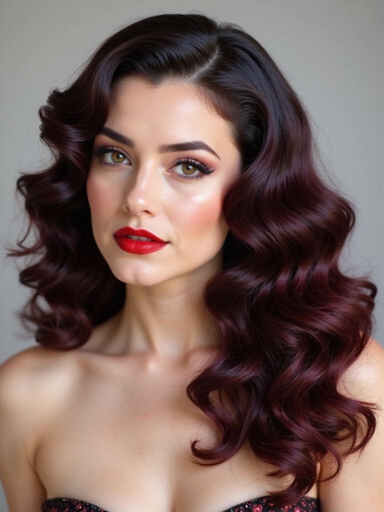 retro glam with black cherry