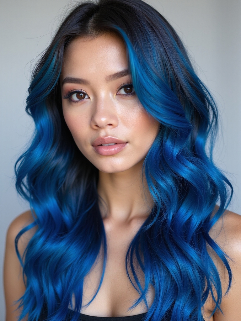 sapphire blue hair transformation