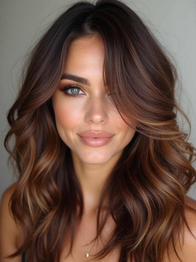 soft golden streaks highlight hair