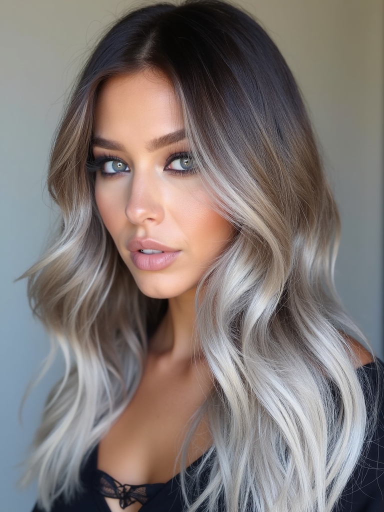 sophisticated ash brown highlights