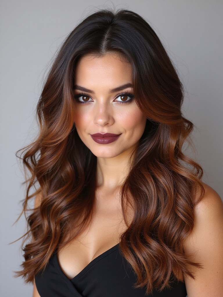 subtle auburn hair highlights