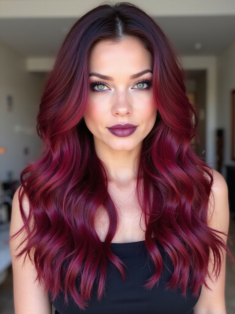 vibrant berry hair transformation