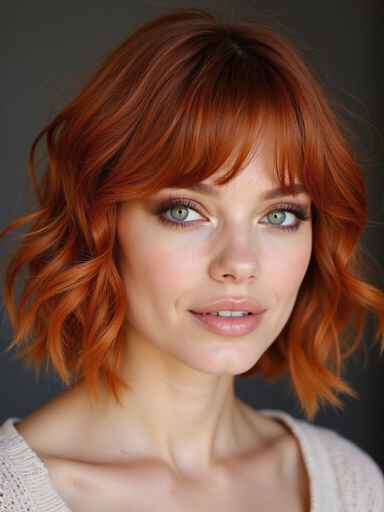 vibrant bright copper hairstyle