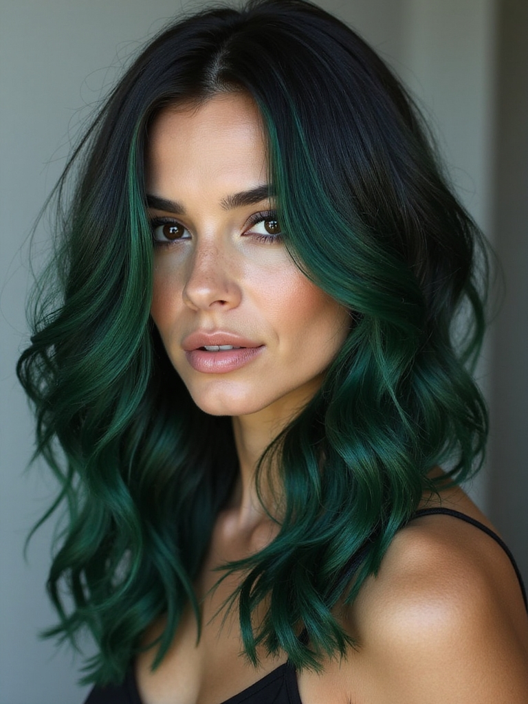 vibrant green black blend