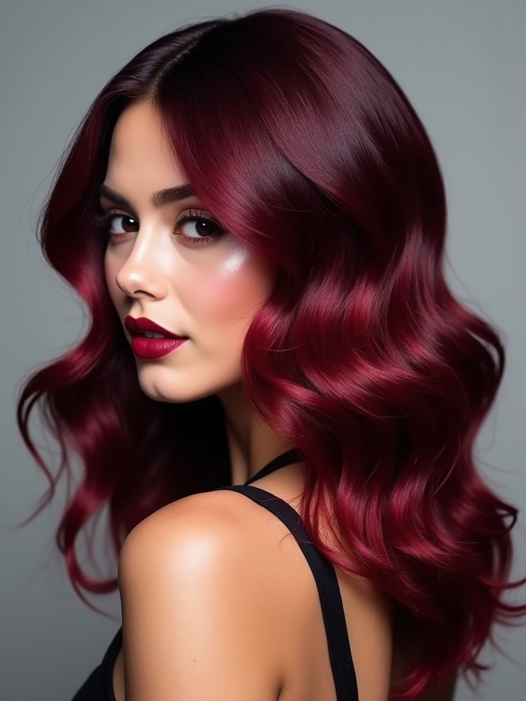 vibrant jewel toned hairstyle