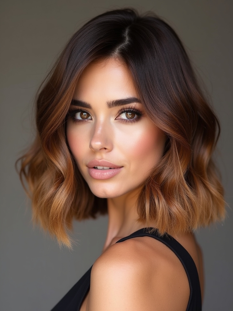 warm cinnamon balayage style