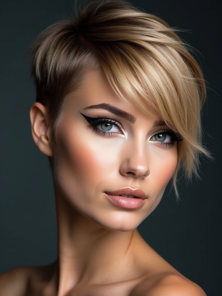 asymmetrical bangs for pixies