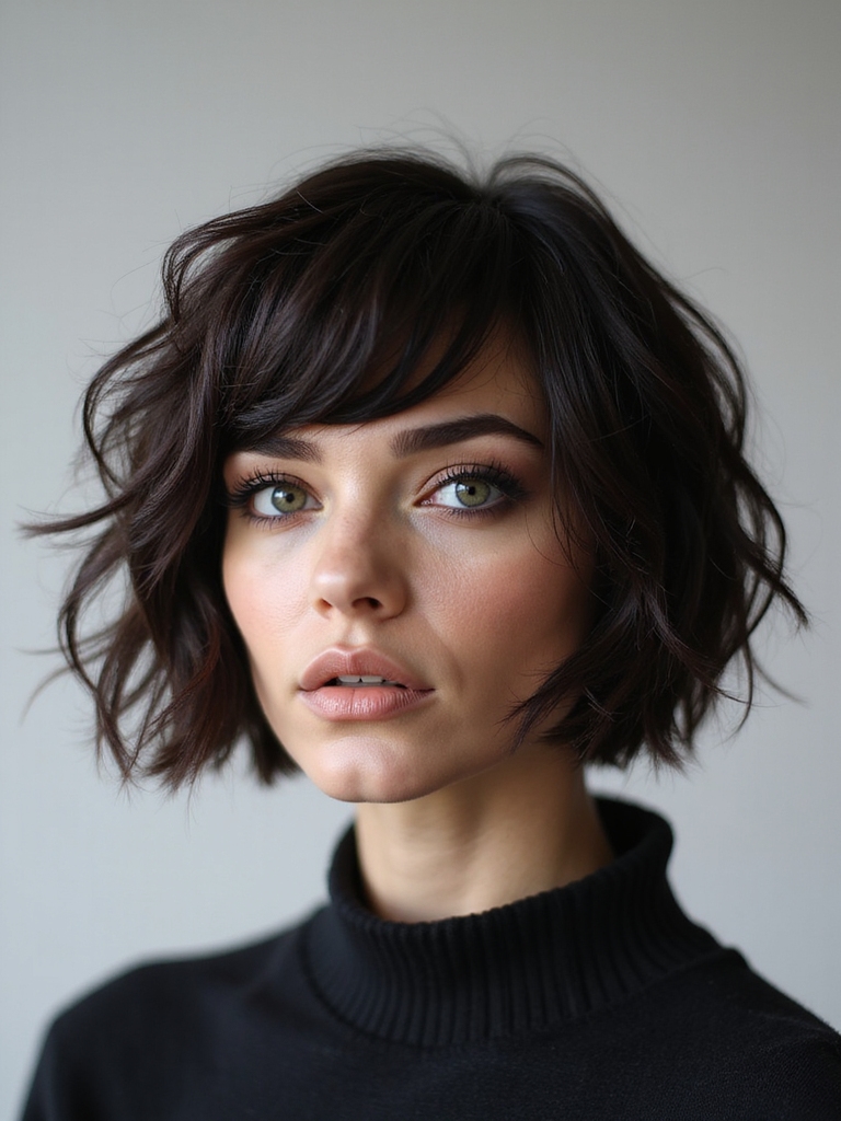 asymmetrical bold choppy bob