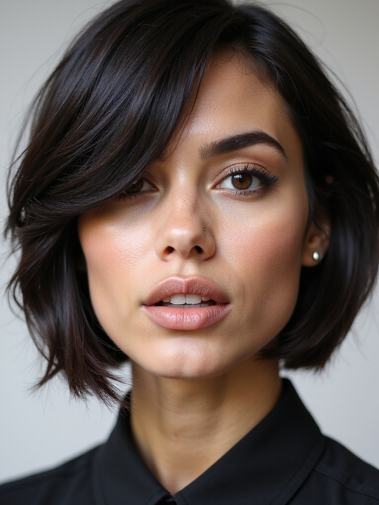 asymmetrical edgy textured bob