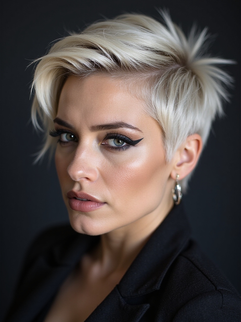 asymmetrical pixie by face