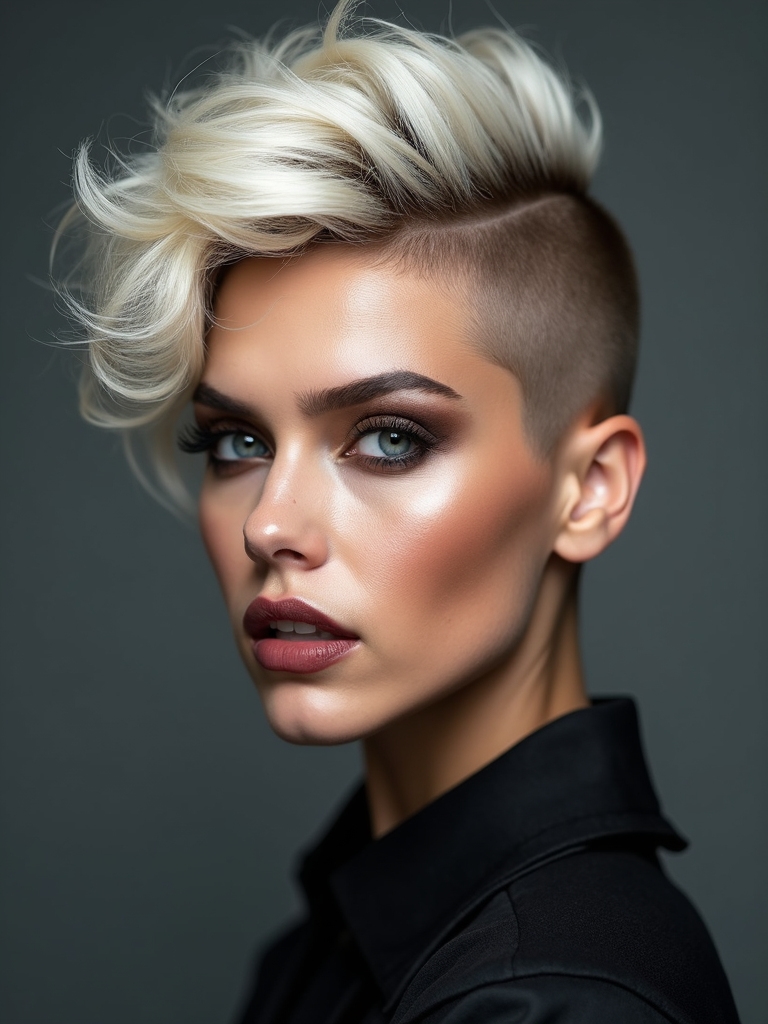 asymmetrical pixie with contrast