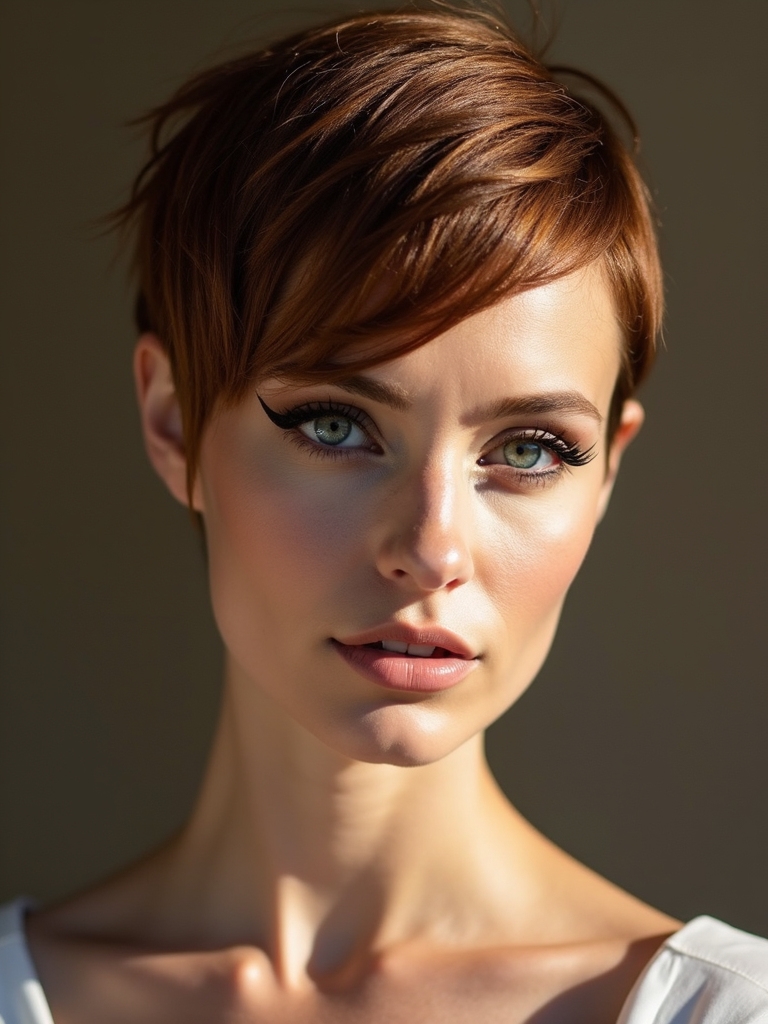 asymmetrical textured face framing