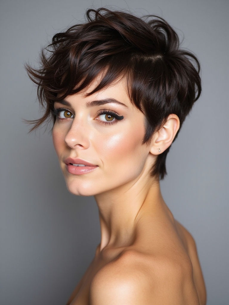 asymmetrical wavy edgy pixie