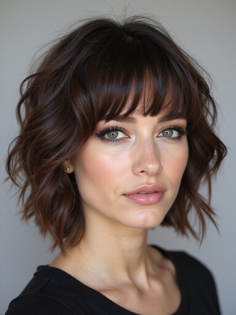 bangs amplify shaggy face framing