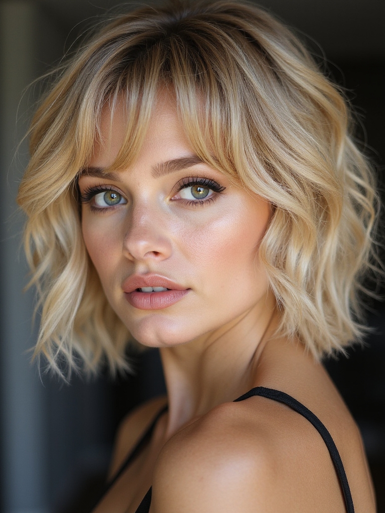 bangs elevate short shaggy cut