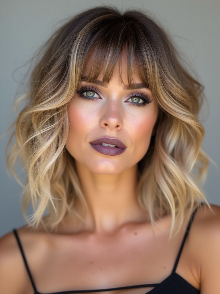 bangs layered face framing movement