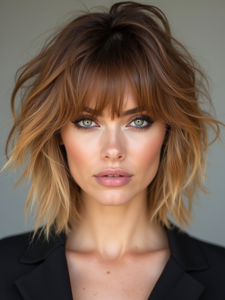 bangs matched to face shape