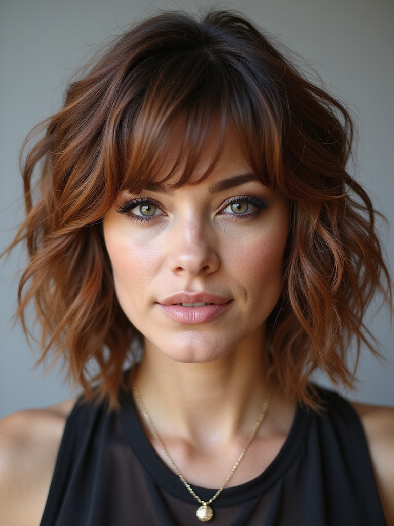 bangs personalize shaggy lob