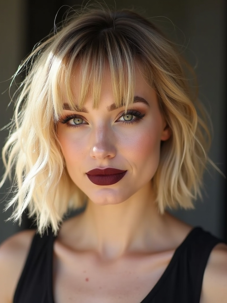 bangs styled for occasions