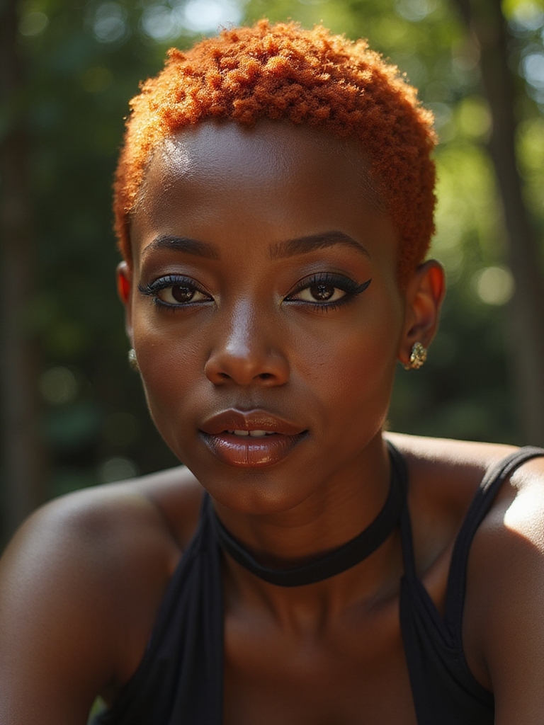 black women rocking ginger pixies