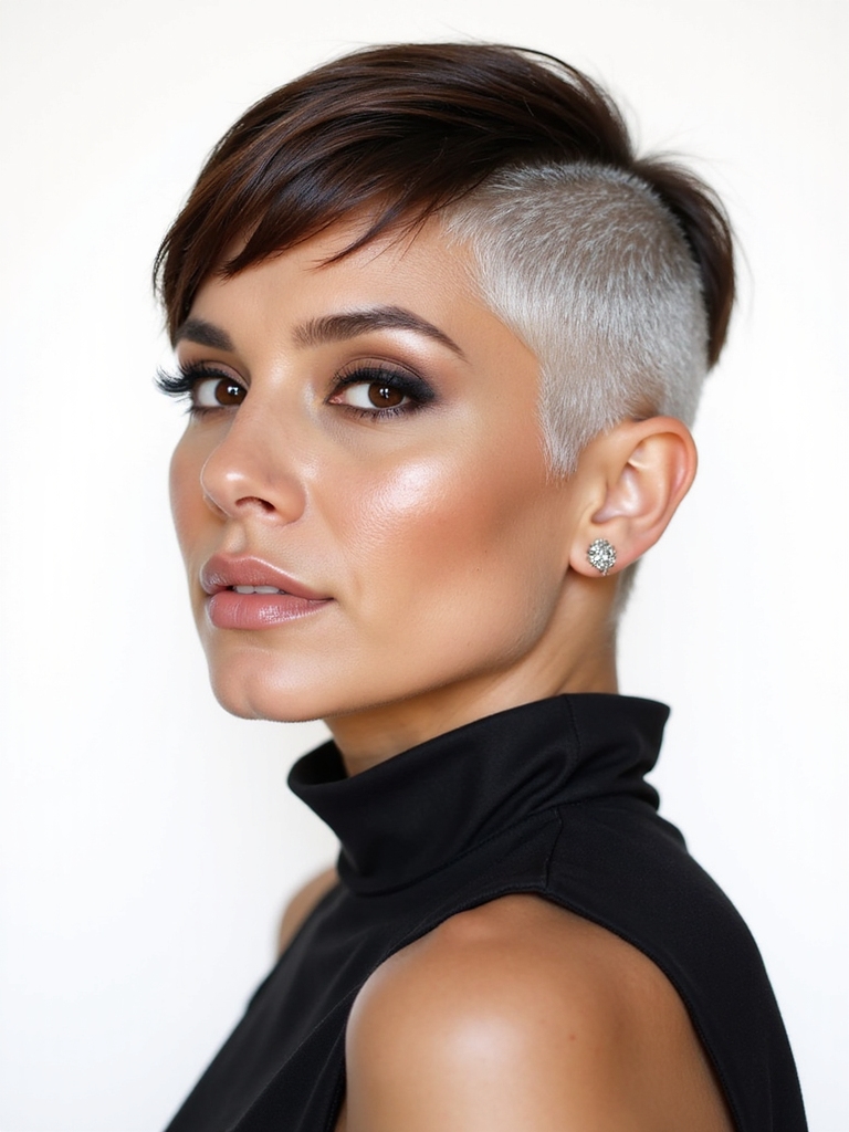bleached contrast textured pixie sides