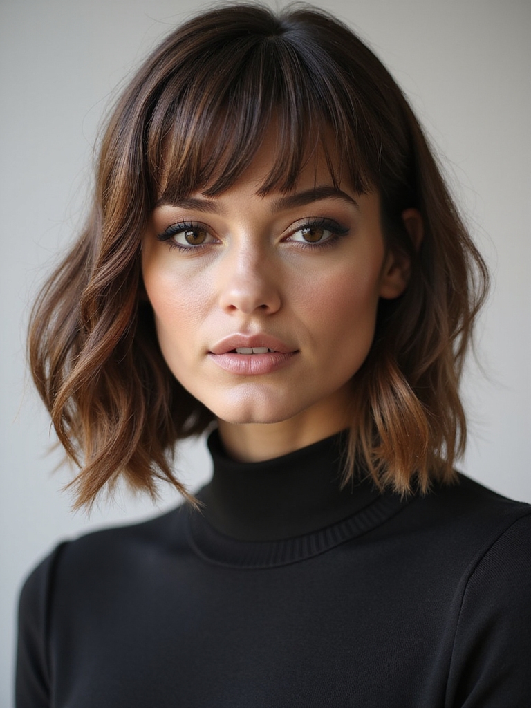 blended layered modern bob