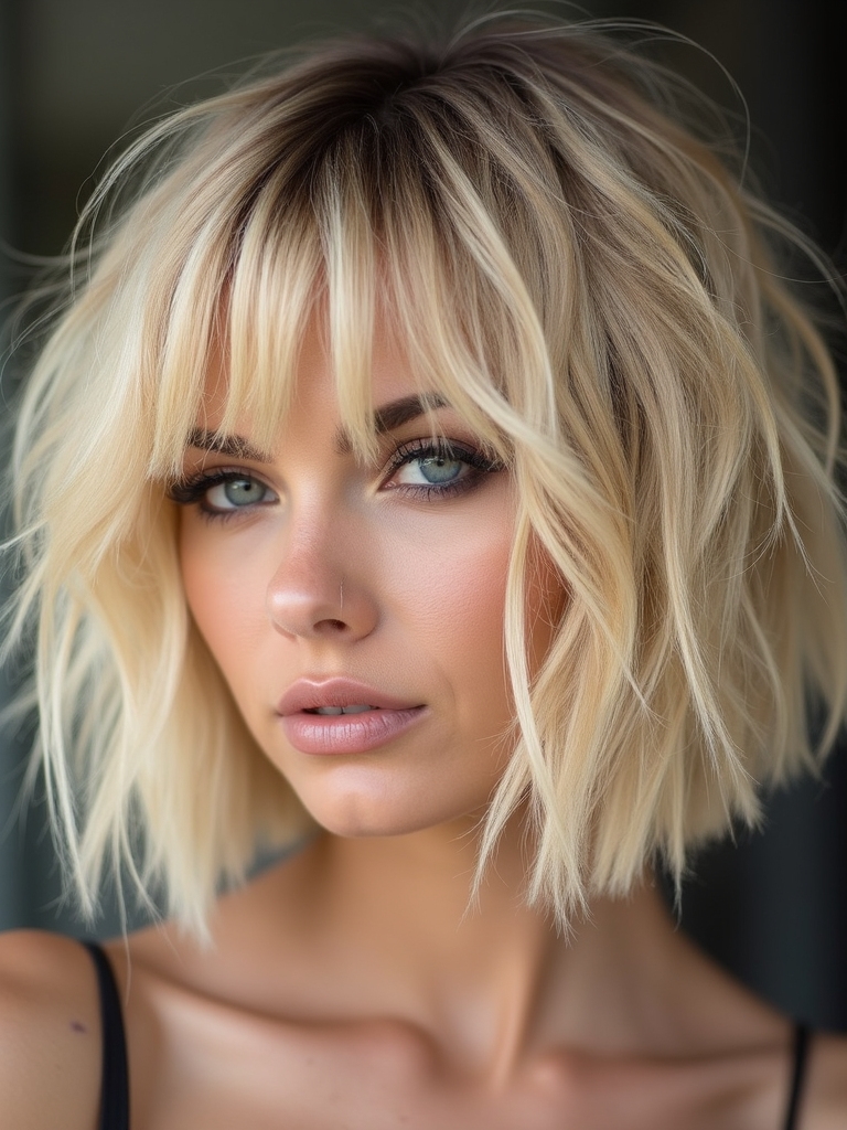 blonde highlights brighten layered bob