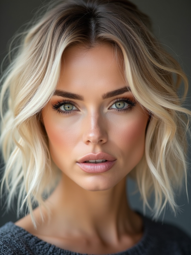 blonde shaggy bob highlights