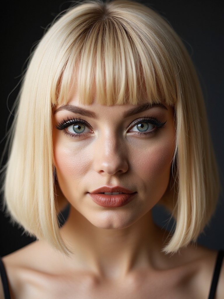 blunt bob bold blonde