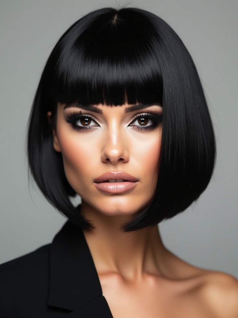 blunt bob deep sidepart