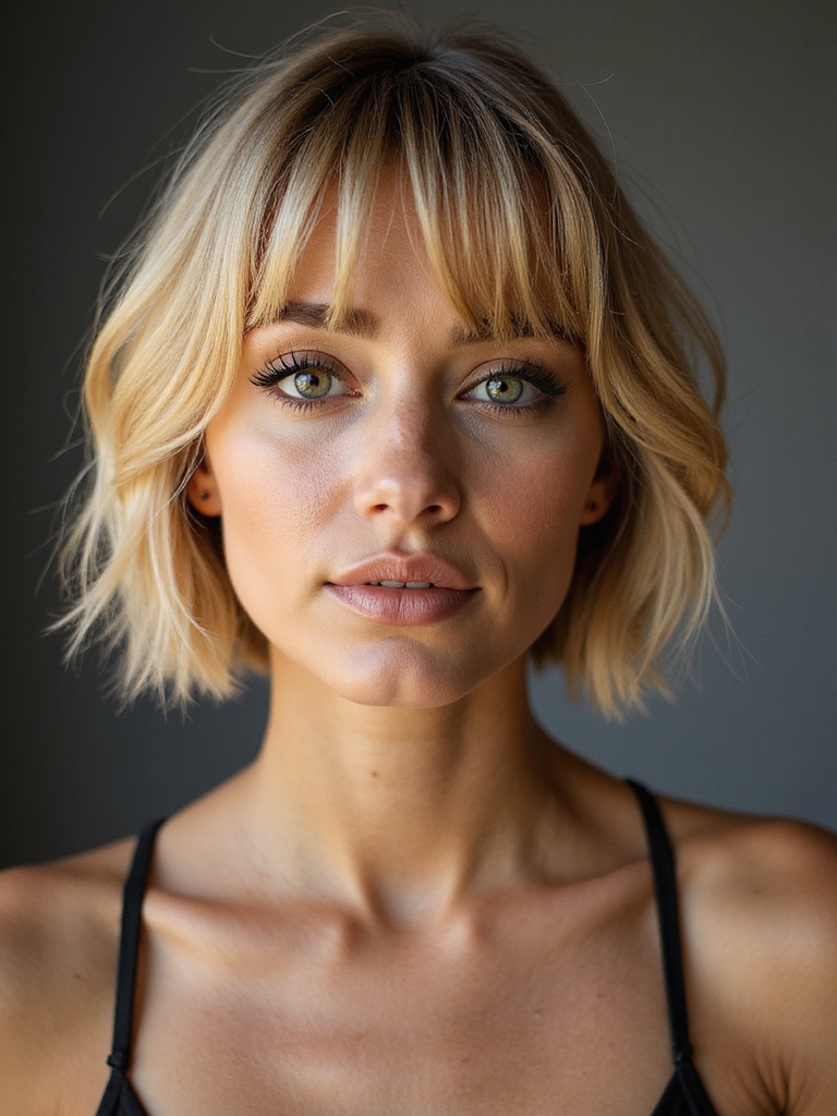 blunt bob with bangs